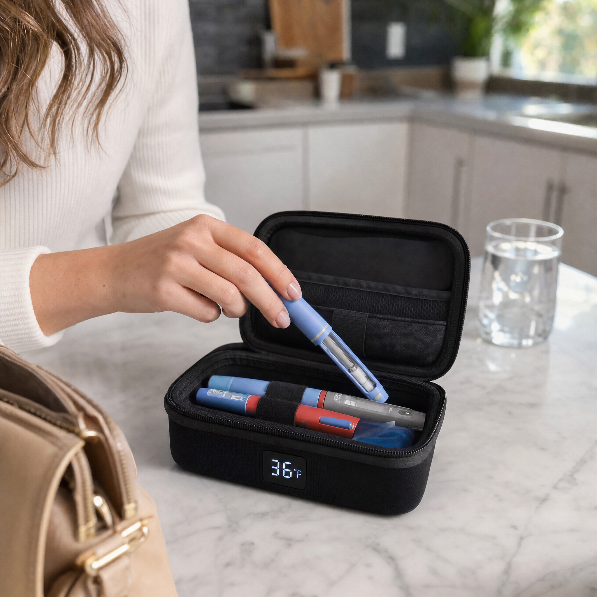 glp 1 carrying case Peptide Travel - EVA Insulated Med Organizer for GLP-1, Vials & Swabs | TSA Approved colorful patterns to match your style Insulin & GLP-1 Travel Cooler